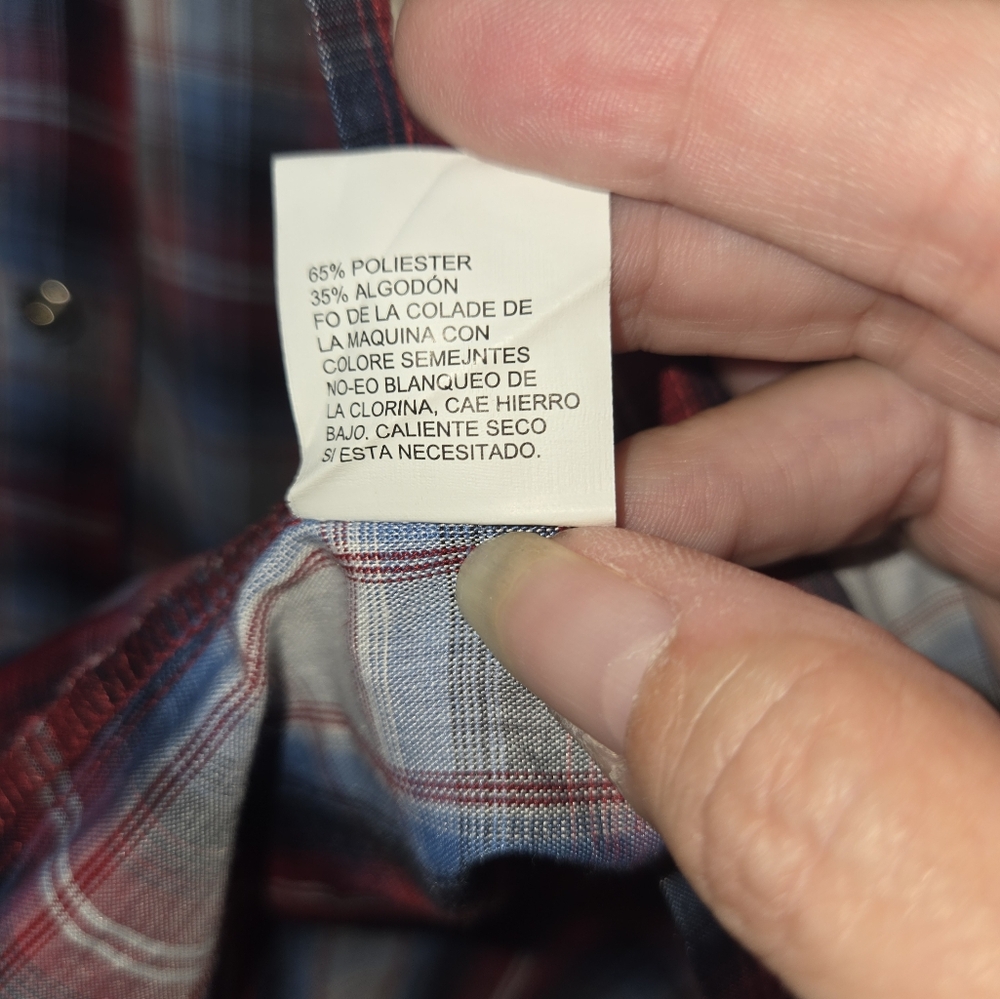 NWT Boy's Ely Cattleman Multicolor Plaid Shirt Size 12 Red White Blue - Picture 9 of 10